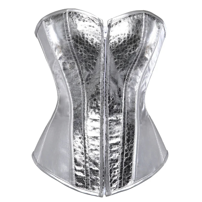 Metallic Zip Up Corsets