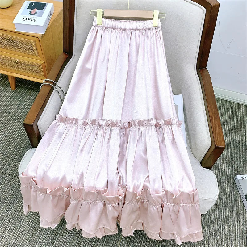 Pink Satin Corset & Skirt