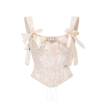 Pink Satin Corset & Skirt