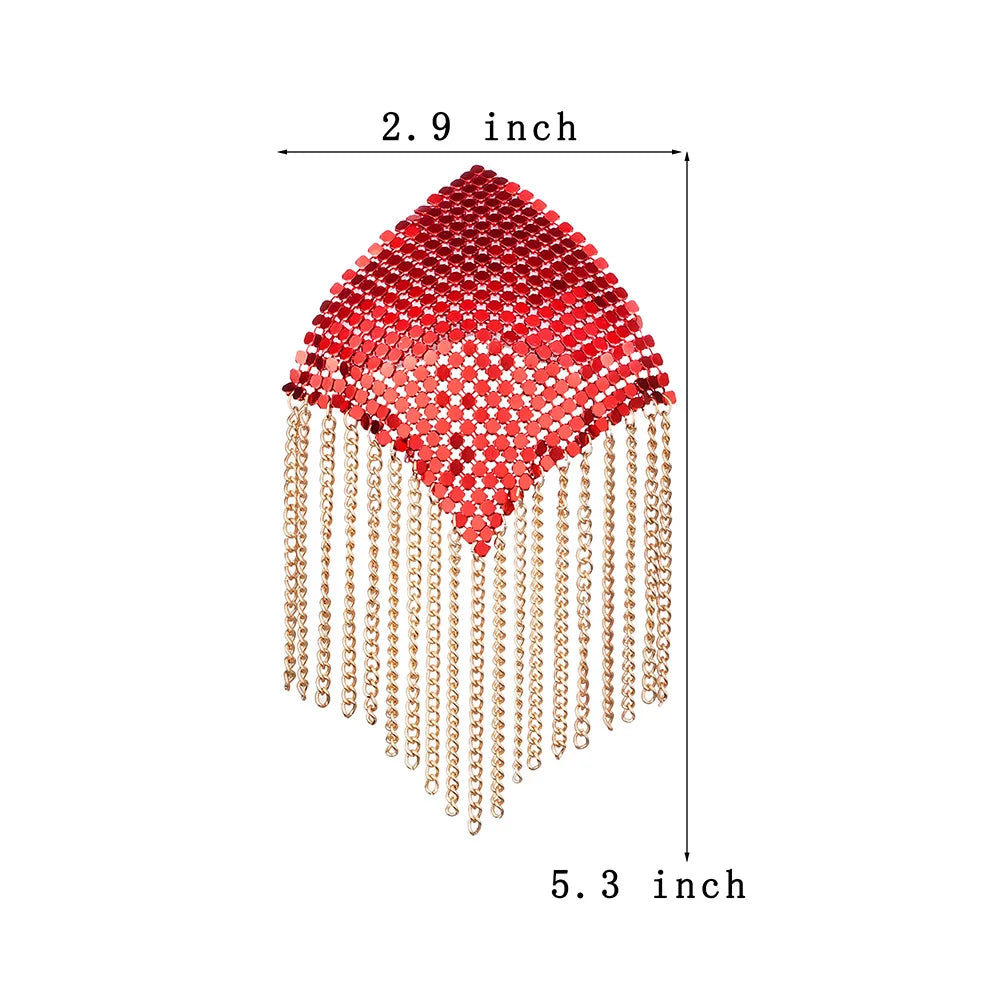 Chainmail Metal  Chain Tassel Self-Adhesive Pasties
