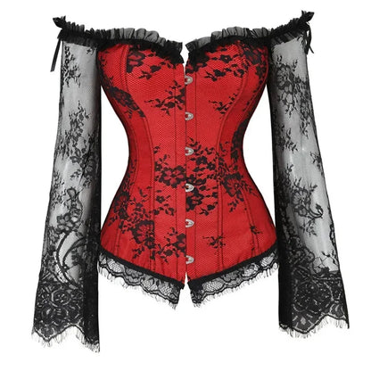 Lace Long Sleeve Corset