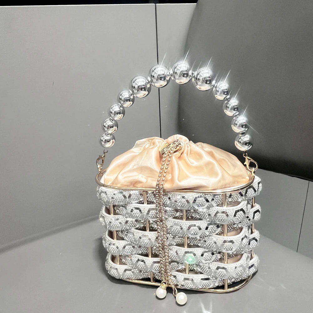 Rhinestone Basket Clutch