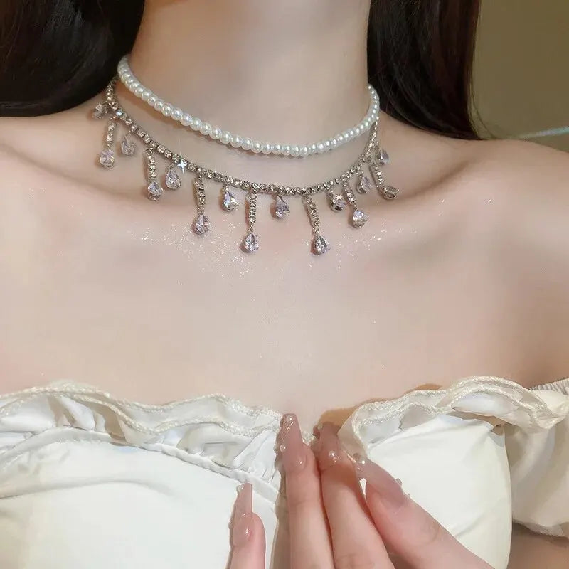 Rhinestone Crystal Choker Necklace