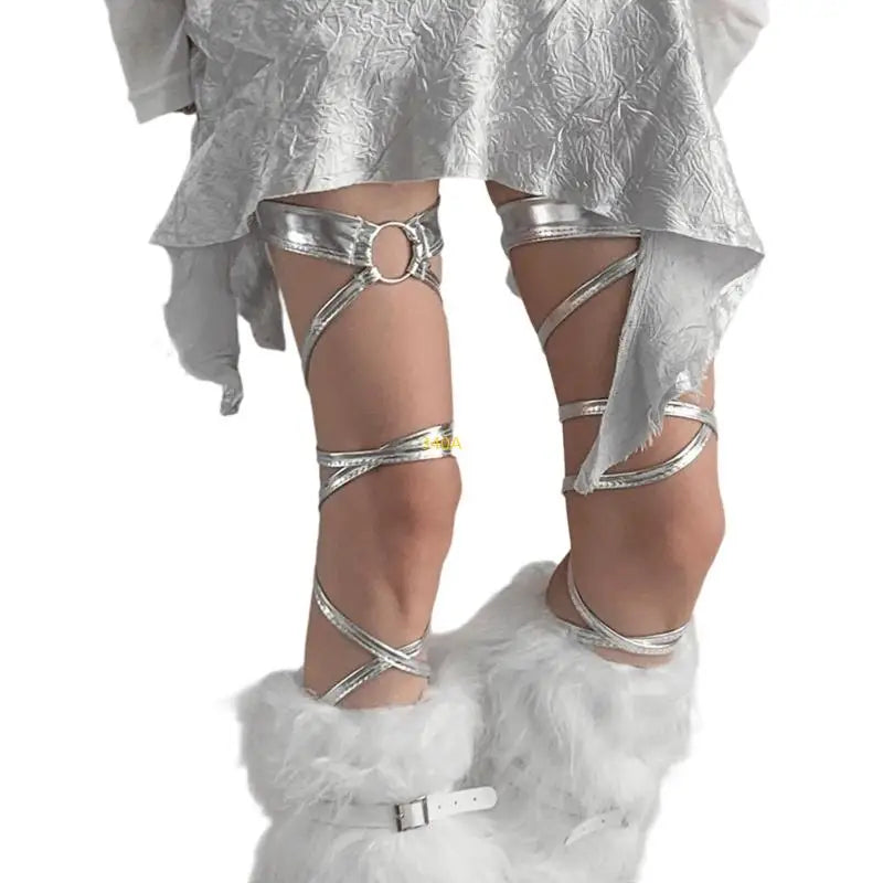 Glossy Thigh High Leg Harnesses