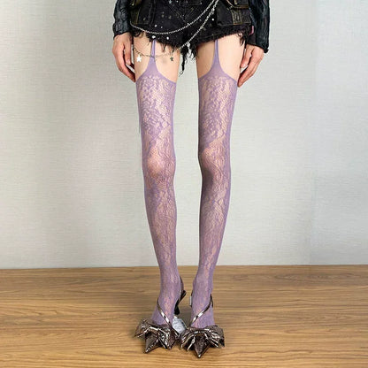 Lace Garter Belt Thigh Highs