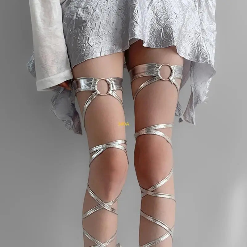 Glossy Thigh High Leg Harnesses