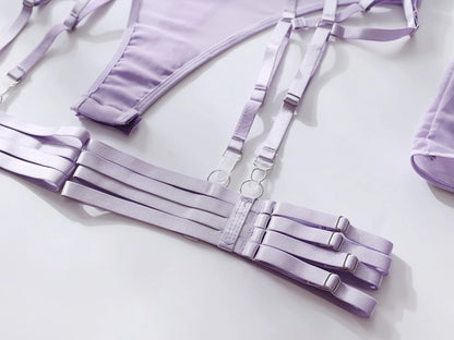 Sheer Mesh Bodysuit With Gloves  Set