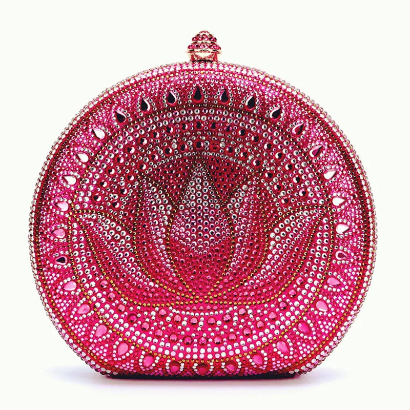 Lotus Rhinestone Clutch