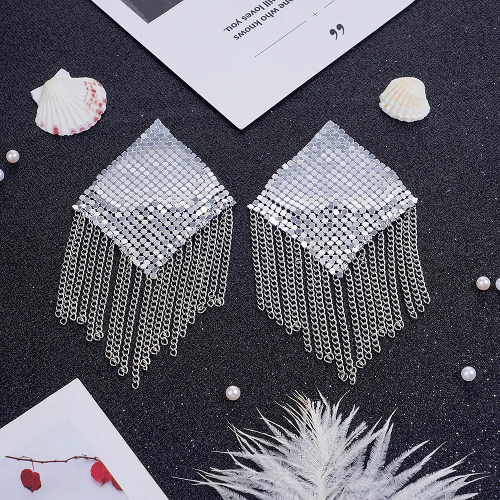 Chainmail Metal  Chain Tassel Self-Adhesive Pasties