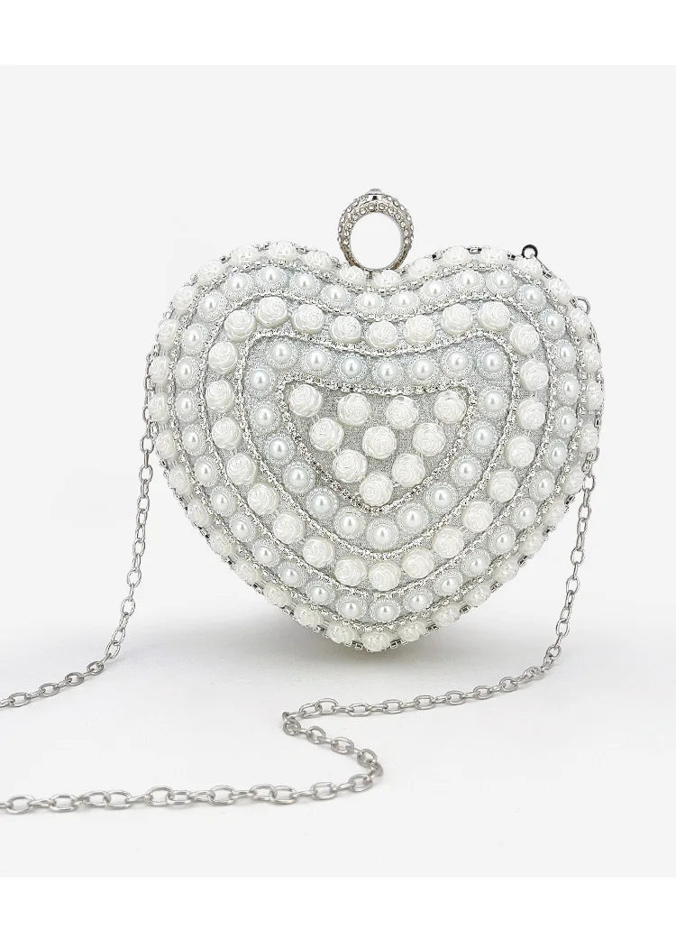 Pearl Rhinestone Clutch Purse