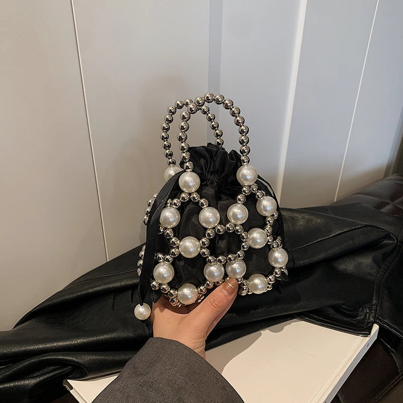 Pearl Shibari Beaded Handbag