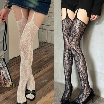 Lace Garter Belt Thigh Highs