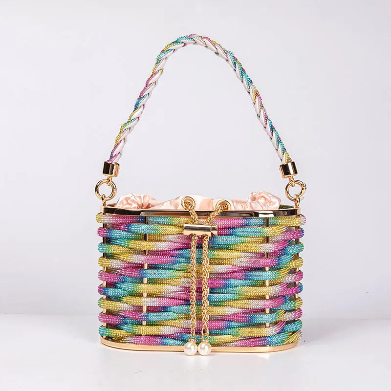 Rhinestone Basket Bag