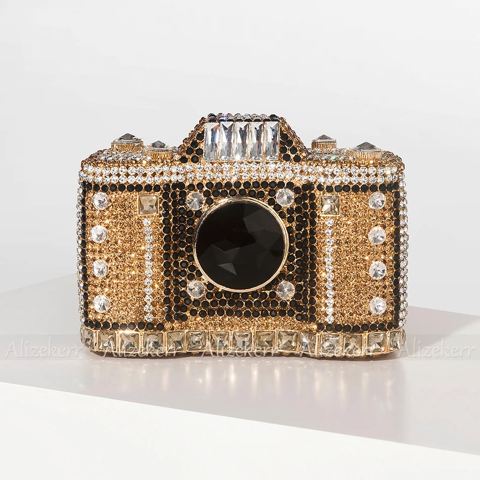 Rhinestone Camera Clutch