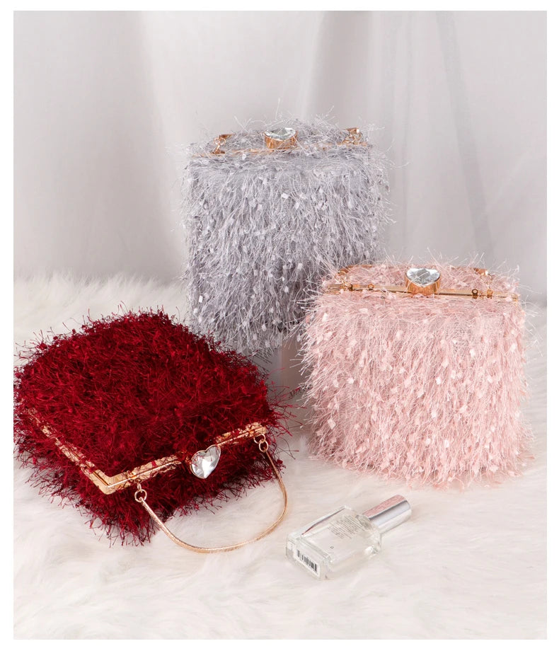 Fringe Heart Diamond Handbag