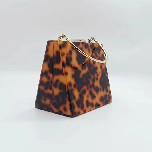 Tortoise Shell Acrylic Clutch Purse