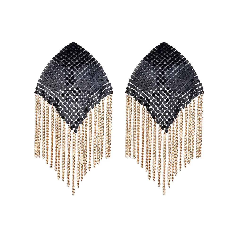 Chainmail Metal  Chain Tassel Self-Adhesive Pasties