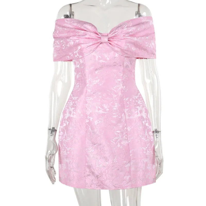 Jacquard Bow A-line Dress