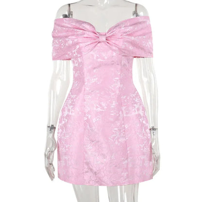 Jacquard Bow A-line Dress
