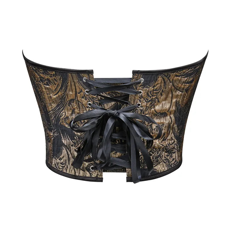 Gold Floral Overbust Heart Corsets