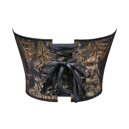 Gold Floral Overbust Heart Corsets