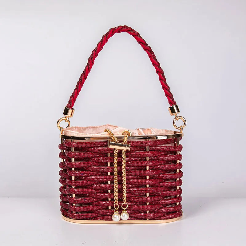 Rhinestone Basket Bag