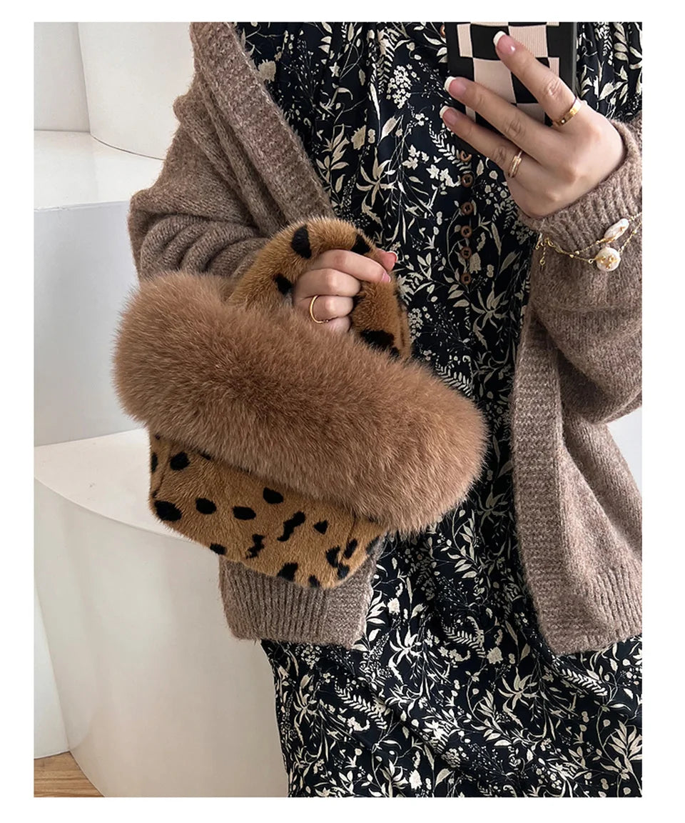 Real Mink Fur Handbag