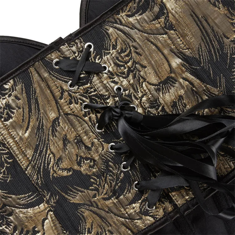 Gold Floral Overbust Heart Corsets
