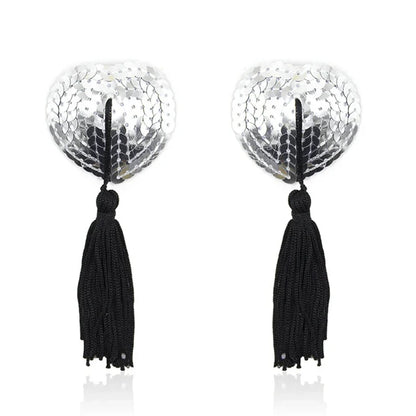 Sequin Tassels Heart Shape Nipple Stickers Pasties