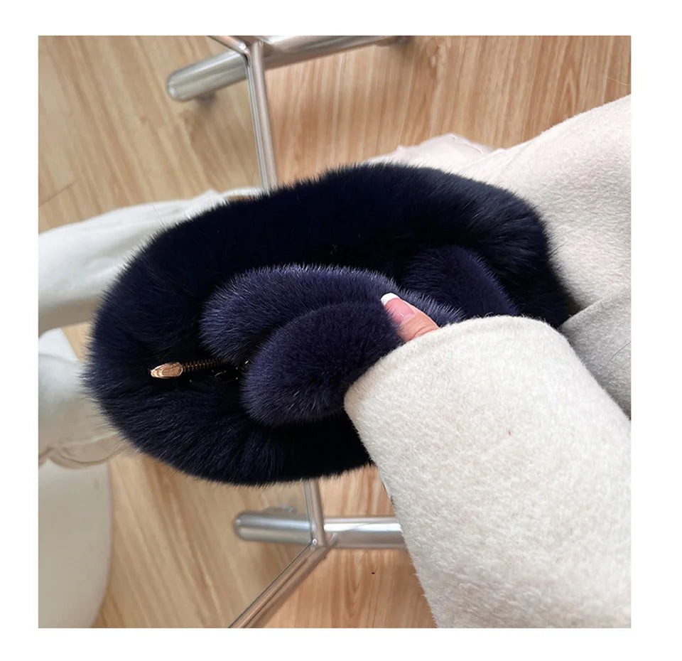 Real Mink Fur Handbag