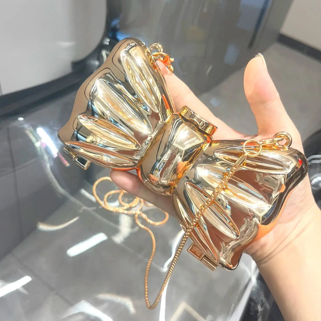 Chrome Bow Purse