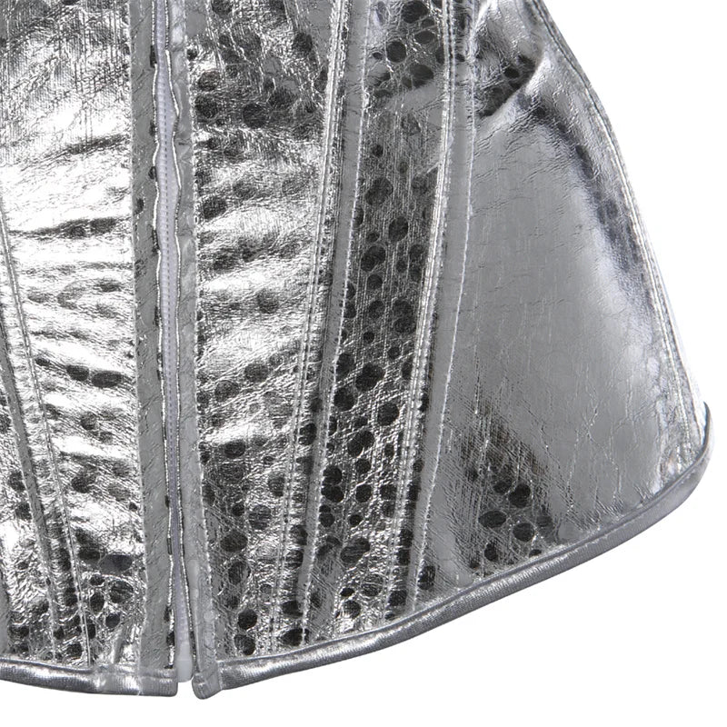 Metallic Zip Up Corsets