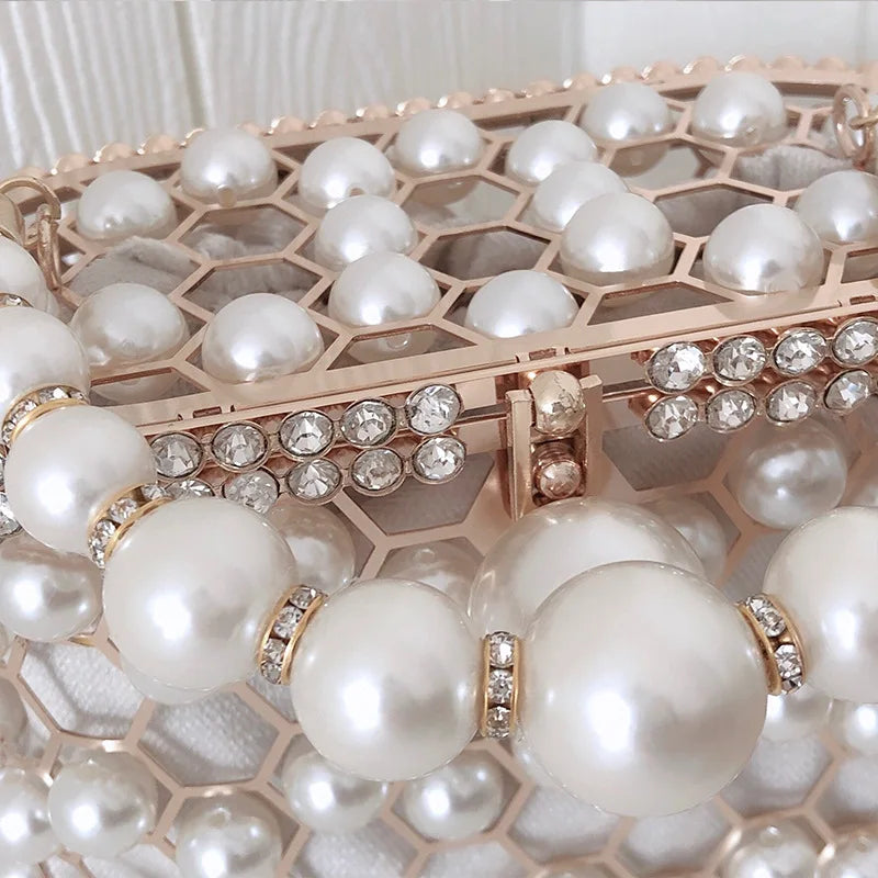 Pearl Rhinestone Clutch