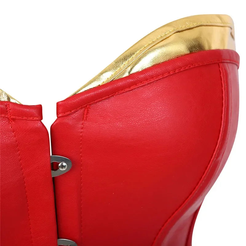 Wonder Woman Faux Leather Corset Costume
