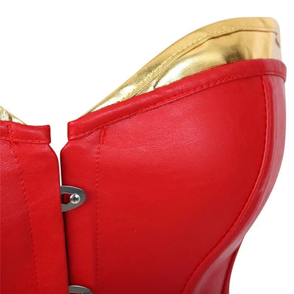 Wonder Woman Faux Leather Corset Costume