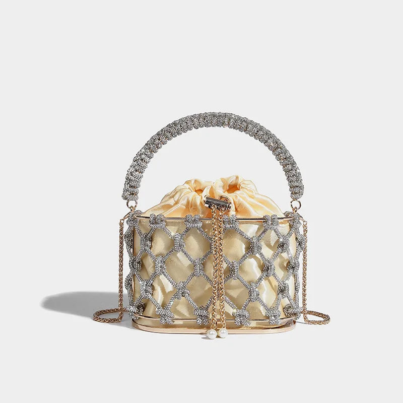 Rhinestone Macrame Purse