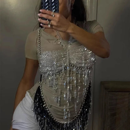 Crystal Chandelier Body Chain Top