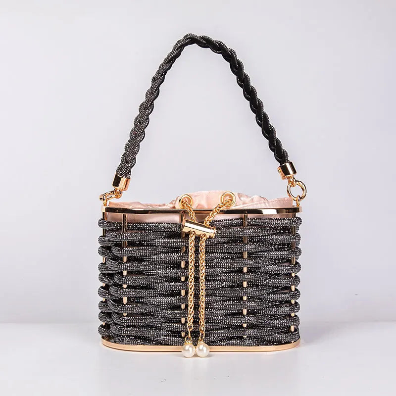 Rhinestone Basket Bag