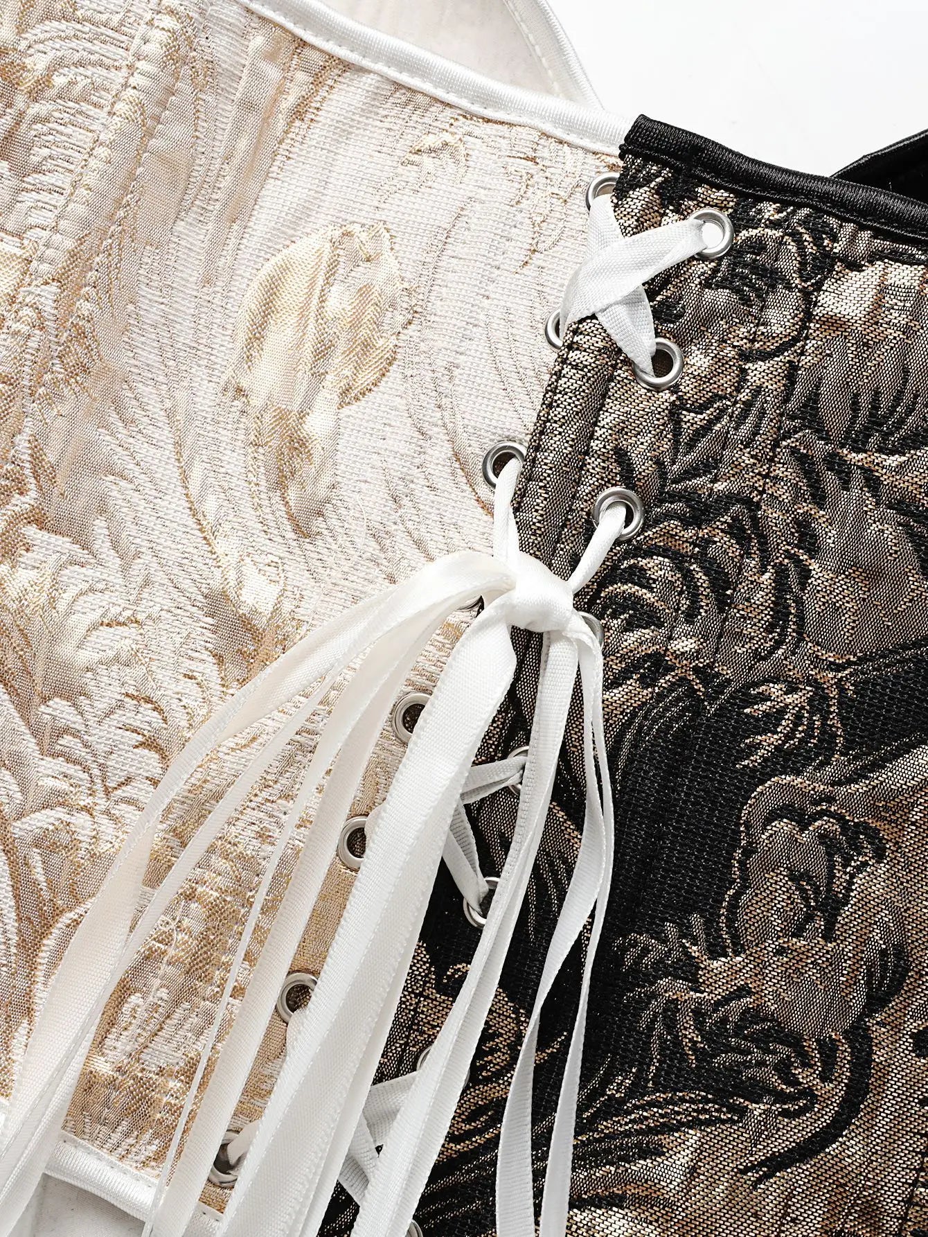Gold Floral Overbust Heart Corsets