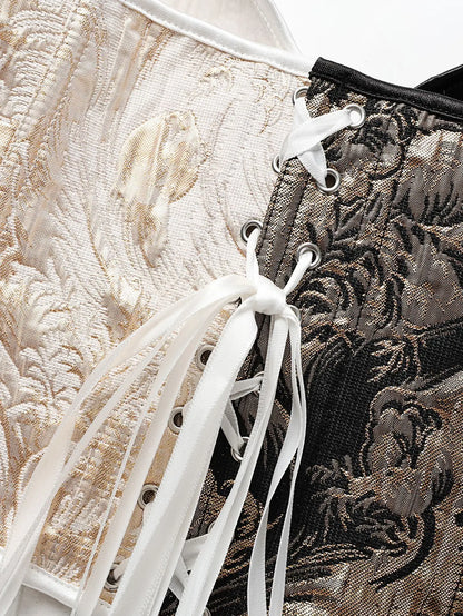 Gold Floral Overbust Heart Corsets