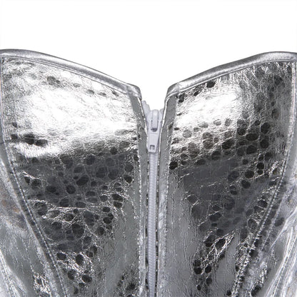 Metallic Zip Up Corsets