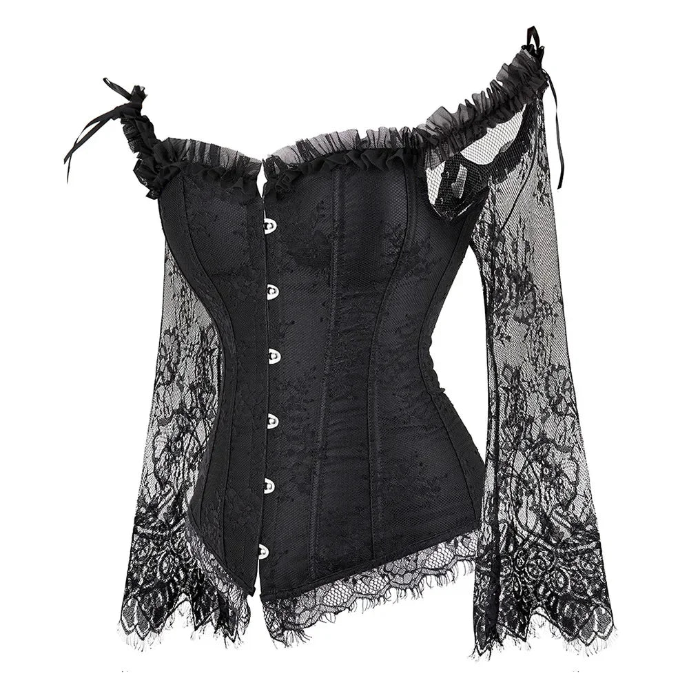 Lace Long Sleeve Corset