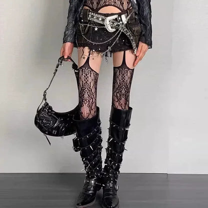 Lace Garter Belt Thigh Highs