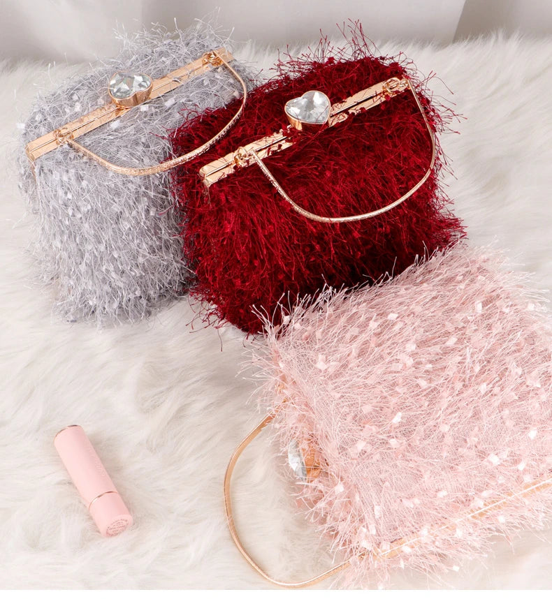 Fringe Heart Diamond Handbag