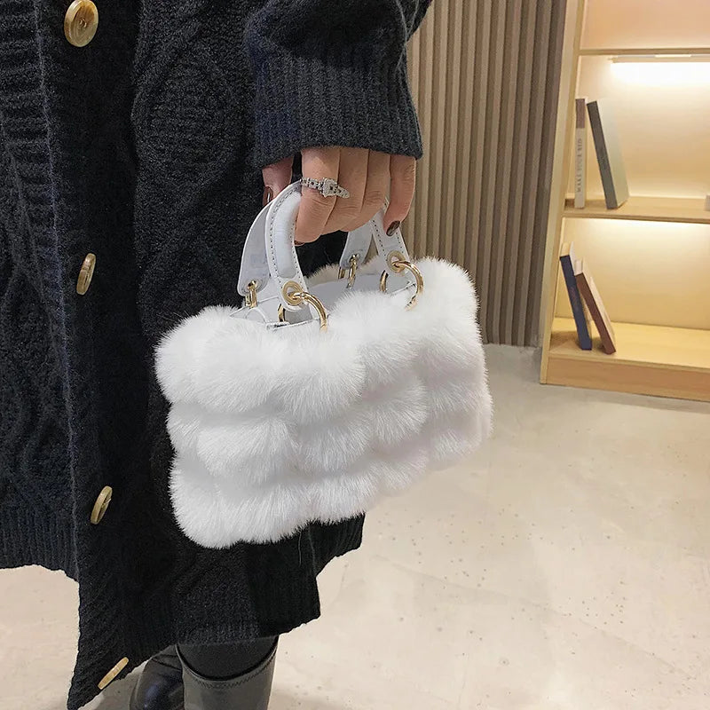 Faux Fur Pom Pom Purse