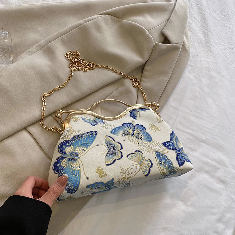 Butterfly Satin Clutch