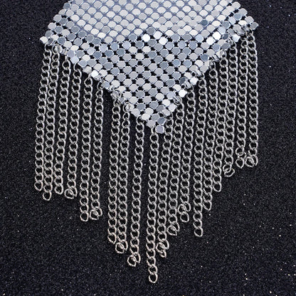 Chainmail Metal  Chain Tassel Self-Adhesive Pasties