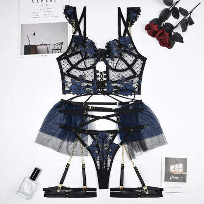 Floral Lace Tutu Lingerie Set