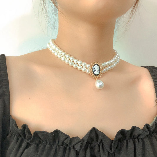 Victorian Pearl Choker Necklace