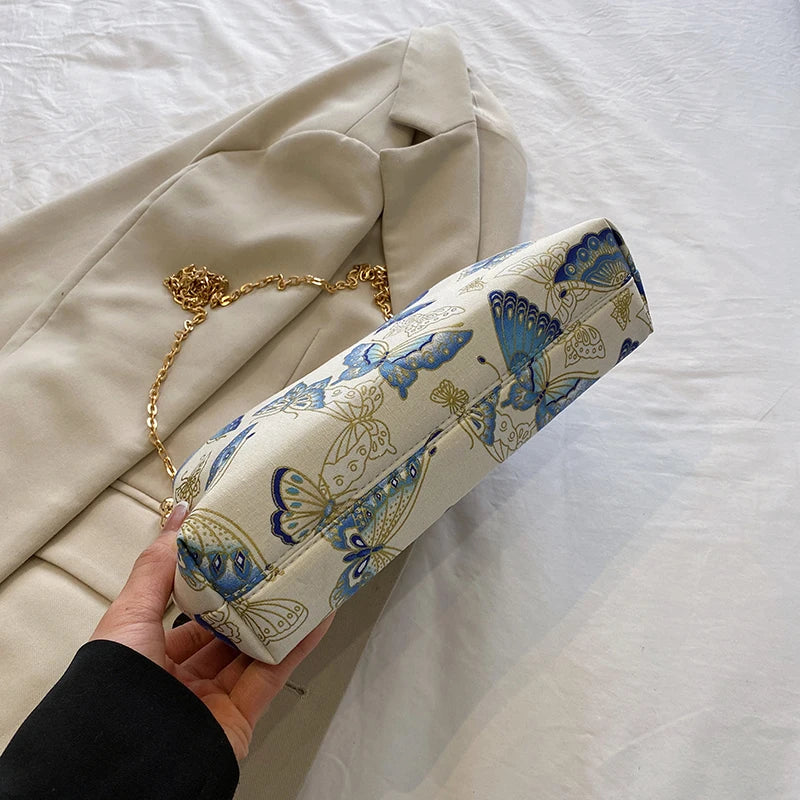 Butterfly Satin Clutch